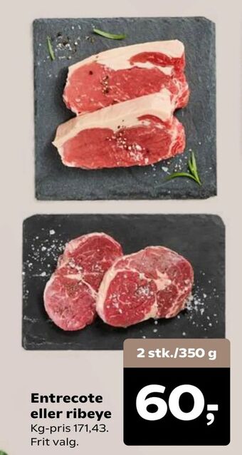 SuperBrugsen Entrecote eller ribeye tilbud