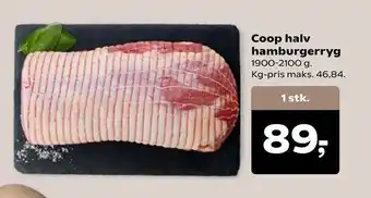 SuperBrugsen Coop halv hamburgerryg tilbud
