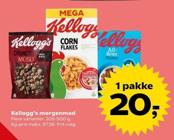 SuperBrugsen Kellogg's morgenmad tilbud
