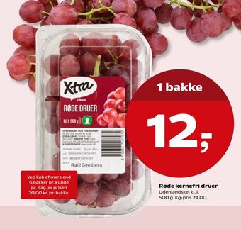 SuperBrugsen Røde kernefri druer tilbud
