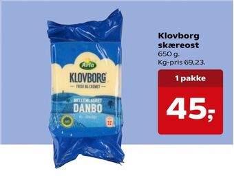 SuperBrugsen Klovborg skæreost tilbud