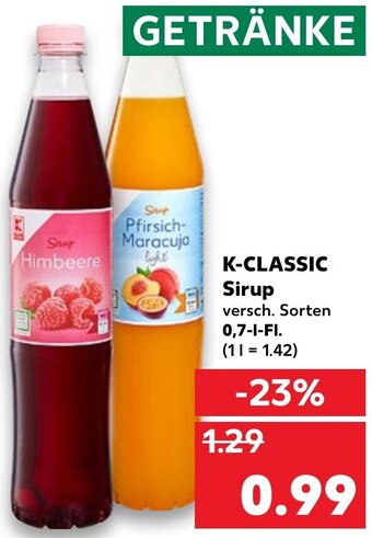 Kaufland DE K-Classic Sirup tilbud
