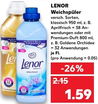Kaufland LENOR Weichspüler tilbud