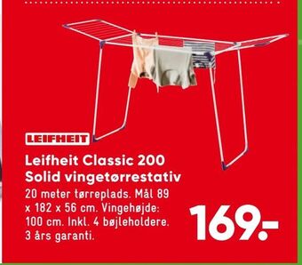 Bilka Leifheit Classic 200 Solid vingetørrestativ tilbud