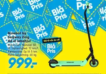 Bilka Ninebot by Segway Zing A6 el løbehjul tilbud