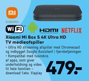 Bilka Xiaomi Mi Box S 4K Ultra HD TV medieafspiller tilbud