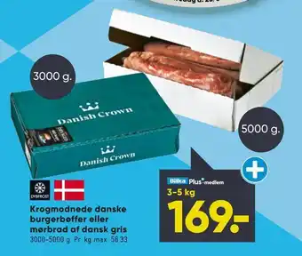 Bilka Krogmodnede danske burgerbøffer eller mørbrad af dansk gris tilbud