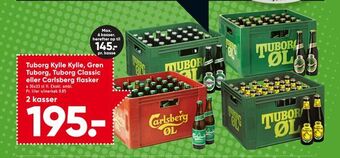 Bilka Tuborg Kylle Kylle, Grøn Tuborg, Tuborg Classic eller Carlsberg flasker tilbud