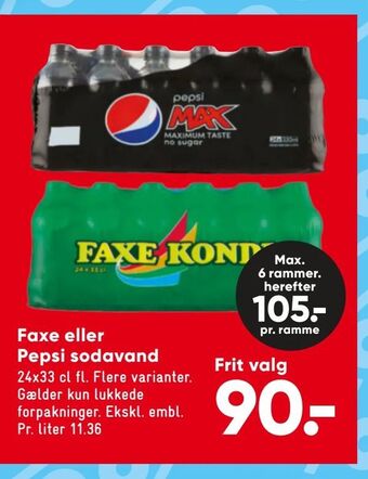 Bilka Faxe eller Pepsi sodavand tilbud