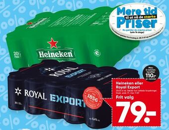 Bilka Heineken eller Royal Export tilbud