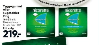 Bilka Tyggegummi eller sugetablet tilbud