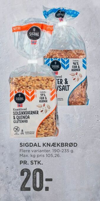 MENY Sigdal knækbrød tilbud