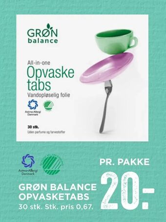 MENY Grøn balance opvasketabs tilbud