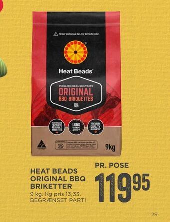 MENY Heat beads original bbq briketter tilbud