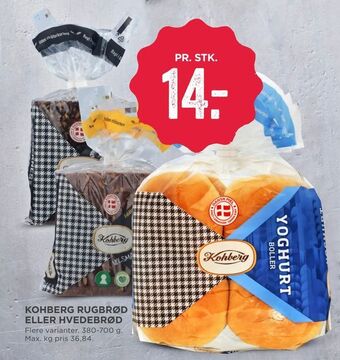 MENY Kohberg rugbrød eller hvedebrød tilbud