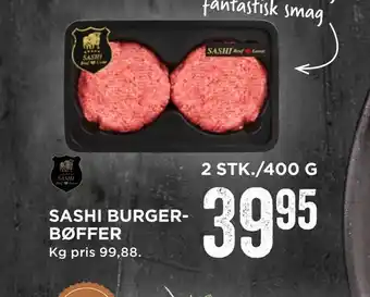 MENY Sashi burger- bøffer tilbud