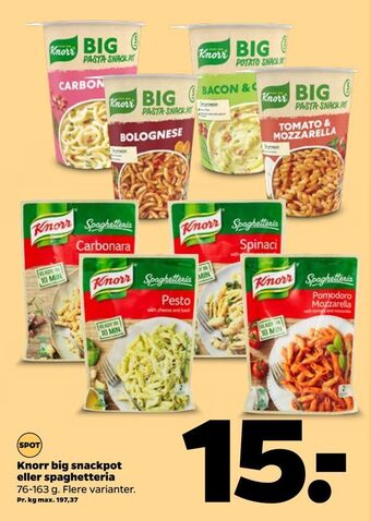 Netto Knorr big snackpot eller spaghetteria tilbud
