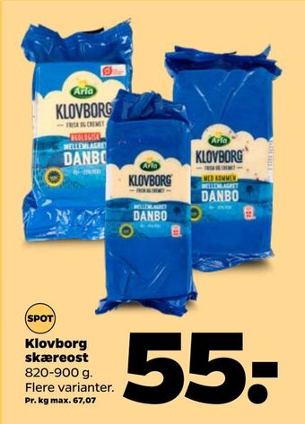 Netto Klovborg skæreost tilbud