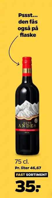 Netto Alto Andes Cabernet Sauvignon rødvin tilbud