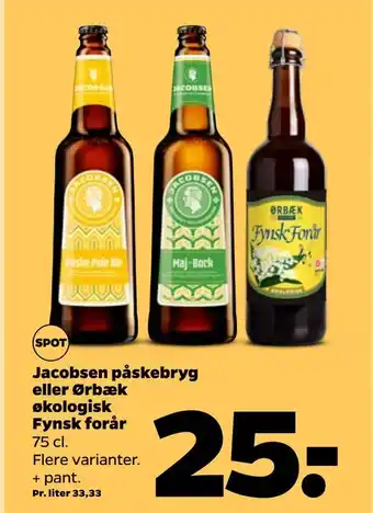 Netto Jacobsen påskebryg eller Ørbæk økologisk Fynsk forår tilbud