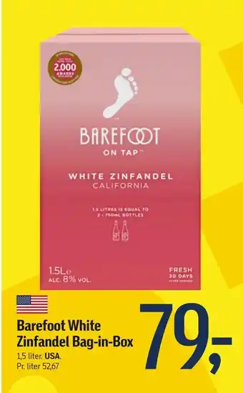 Føtex Barefoot White Zinfandel Bag-in-Box tilbud