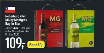 Føtex Nederburg eller MG by Montgras Bag-in-Box tilbud
