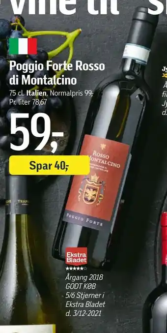 Føtex Poggio Forte Rosso di Montalcino tilbud