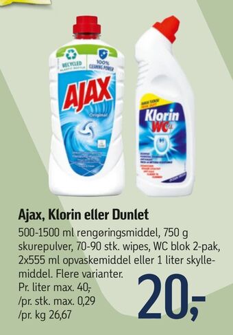 Føtex Ajax, Klorin eller Dunlet tilbud