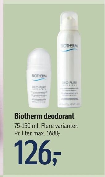 Føtex Biotherm deodorant tilbud