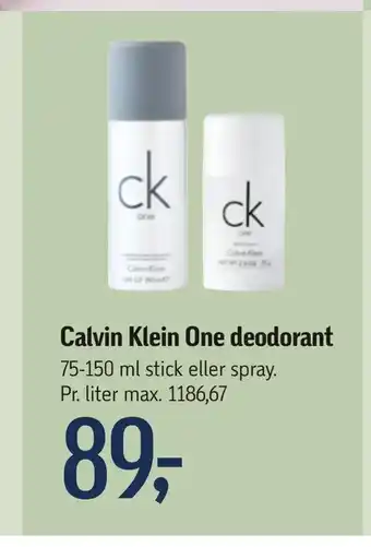 Føtex Calvin Klein One deodorant tilbud
