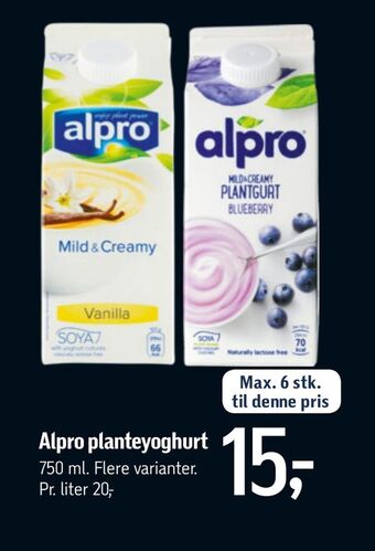 Føtex Alpro planteyoghurt tilbud
