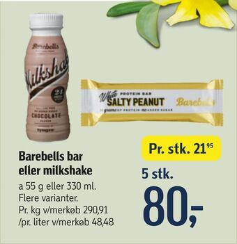 Føtex Barebells bar eller milkshake tilbud