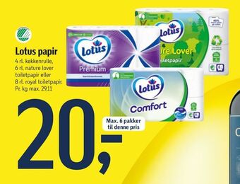 Føtex Lotus papir tilbud