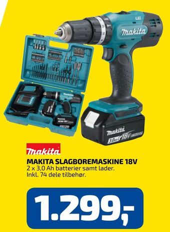 Davidsen Makita slagboremaskine 18v tilbud