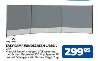 Davidsen Easy camp windscreen læsejl tilbud