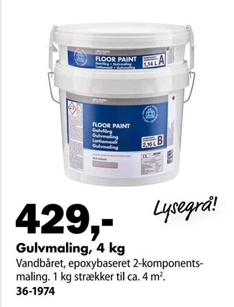 Biltema Gulvmaling, 4 kg tilbud