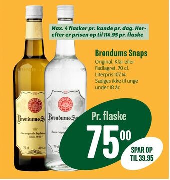 Min Købmand Brøndums Snaps tilbud