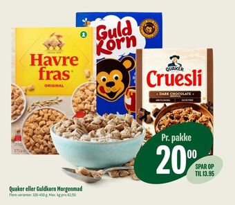 Quaker eller Guldkorn Morgenmad