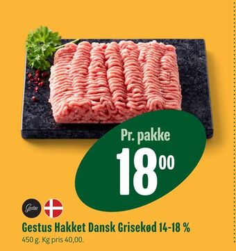 Min Købmand Gestus Hakket Dansk Grisekød 14-18 % tilbud