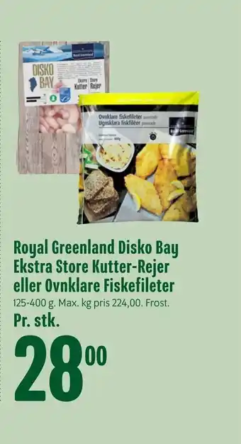 Royal Greenland Disko Bay Ekstra Store Kutter-Rejer eller Ovnklare Fiskefileter