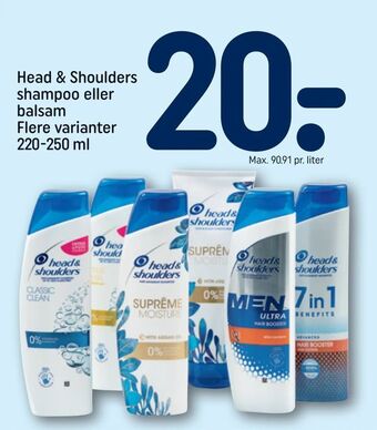 REMA 1000 Head & Shoulders shampoo eller balsam tilbud