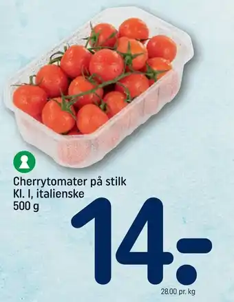 REMA 1000 Cherrytomater på stilk Kl. I, italienske tilbud