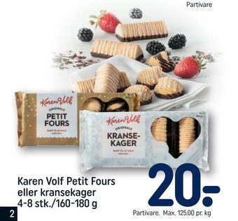 REMA 1000 Karen Volf Petit Fours eller kransekager tilbud