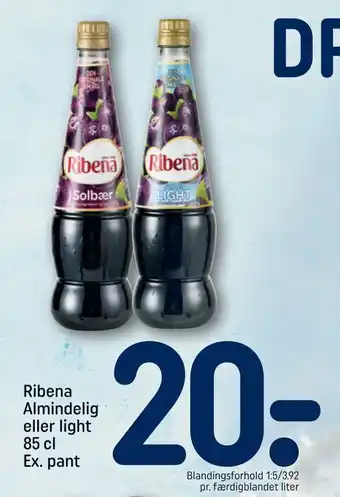 REMA 1000 Ribena Almindelig eller light tilbud