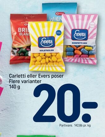 REMA 1000 Carletti eller Evers poser tilbud