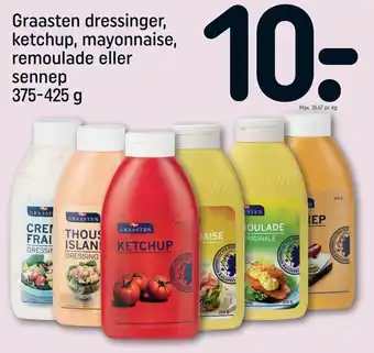 REMA 1000 Graasten dressinger, ketchup, mayonnaise, remoulade eller sennep tilbud