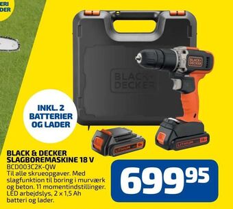 Davidsen Black & decker slagboremaskine 18 v tilbud