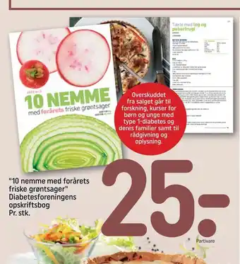 "10 nemme med forårets friske grøntsager" Diabetesforeningens opskriftsbog