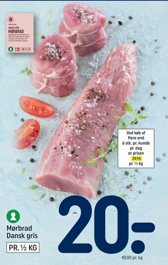 REMA 1000 Mørbrad Dansk gris tilbud
