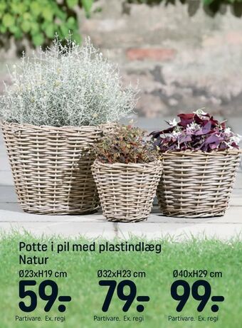 REMA 1000 Potte i pil med plastindlæg tilbud